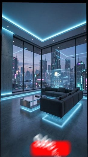 😱😱A high-tech American home living room in 2050. #futuredesign