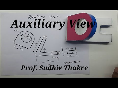 Auxiliary Views: Problem-1 fig. shows F.V, auxiliary T.V and incomplete S.V complete the side view