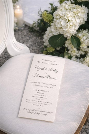 Elegant Wedding Ceremony Program Template | Minimalist Canva Design (4x9 & 5x7)