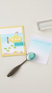 21K views · 319 reactions | Make some waves using the masking technique!  To create this fun card background, stamp the Submarine Life wave stamp onto cardstock and masking paper to get that ✨crisp✨ water line. Then color the background with ink and a blender brush. So simple and so cute! Ready to make this sublime card? Save this post then head to our website to shop these products and more: https://bit.ly/MaskingPaper | Stampin' Up! | Facebook
