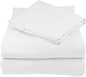 100% Organic Cotton Sheets Full Size - GOTS Certified Organic Bed Sheets with Deep Pocket 300 Thread Count & Cozy Sateen Weave Gets Softer with Each Wash - Luxury 4 Piece Set (White, Full)