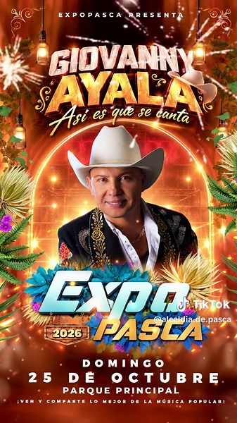 Giovanny Ayala en ExpoPasca 2026 — Concierto 25 de octubre