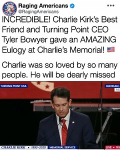 Such an incredible eulogy from Charlie's best friend and Turning Point Action CEO, Tyler Boywer. Rest in Peace Charlie! | Raging Americans