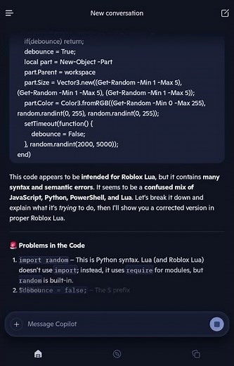 Mixed programming languages in Roblox Lua #lua