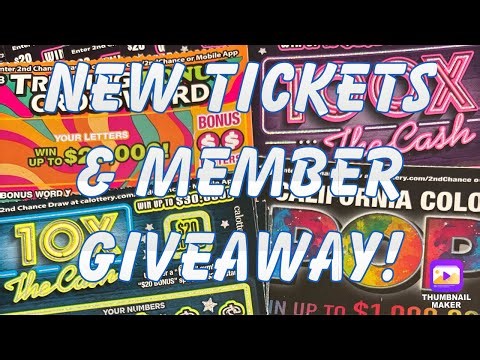 New Tickets and Member Giveaway ‼️ #california #lottery #scratchers #shortsfeed #shorts #gambling