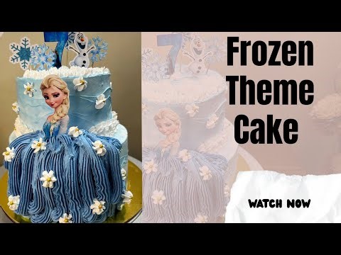 How to Make a 2-Tier Frozen Theme Cake I Step-by-Step Elsa & Olaf Cake