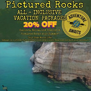 3.9K views · 2.4K reactions | Escape to Lake Superior's stunning shores!  20% OFF Pictured Rocks All-Inclusive Adventure Packages! Kayak along breathtaking shoreline, indulge in a private Yurt or Safari Tent on the beach. Book now and start your relaxing summer adventure at Pictured Rocks! | Paddling Michigan | Facebook