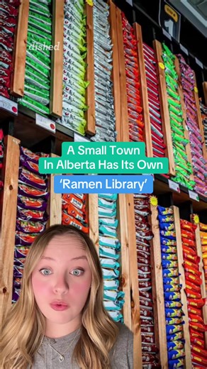 A small town in Alberta has its own ‘ramen library’ 🍜 🎙️-@olga🌟 #ramen #ramenlibrary #oldsalberta #selfserveramen
