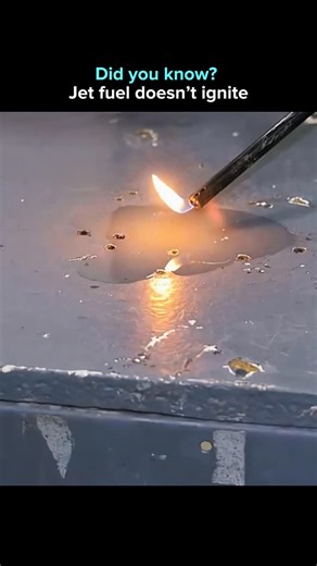 AI. Tech. The next evolution. on Instagram: "Why jet fuel creates massive fireballs during aviation impacts, despite being safer than gasoline in liquid form. This experiment breaks down the difference between flammable and combustible fuels. Gasoline is highly volatile and ignites easily at room temperature. Jet A fuel has a much higher flash point, making it safer to store and handle. The danger appears during high impact events, where fuel is rapidly atomized into fine droplets, instantly mix