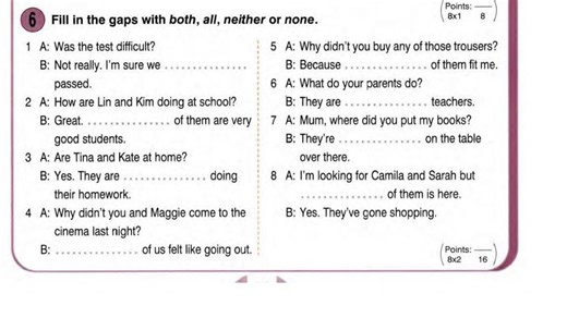 Both Neither All None worksheet