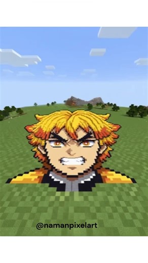 demon Slayer in Minecraft (pixel art 🎨) #minecraft