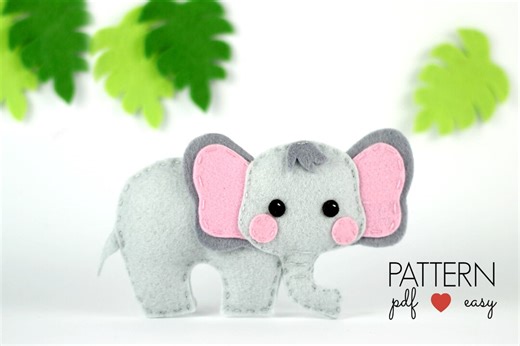 Safari Felt Elephant Pattern Elephant Sewing Pattern Felt Animal Pattern Elephant Toy Ornament Safari Mobile Pattern Cricut SVG - Etsy Australia
