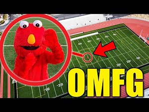 DRONE CATCHES ELMO.EXE AT HAUNTED HIGH SCHOOL!! (HE CAME AFTER US!!)
