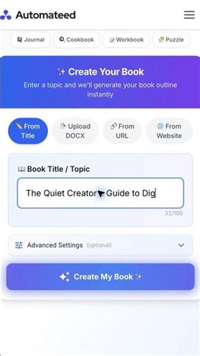 Watch One Title Become a Full Ebook Outline (Real Mobile Demo)