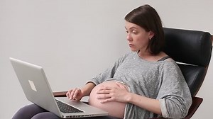 Pregnant Woman Using Laptop Solves Problem Stock Footage Video (100% Royalty-free) 17642527 | Shutterstock