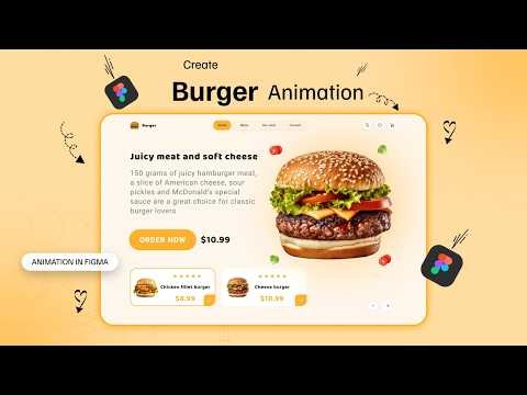 Create Burger Animation in Figma | Swipe Card UI Interaction | Figma Tutorial For Beginners