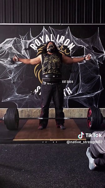 hit a pretty solid 555lbs no straps at the Halloween deadlift comp! #strong #nativetiktok #nativestrong #strength #deadlift