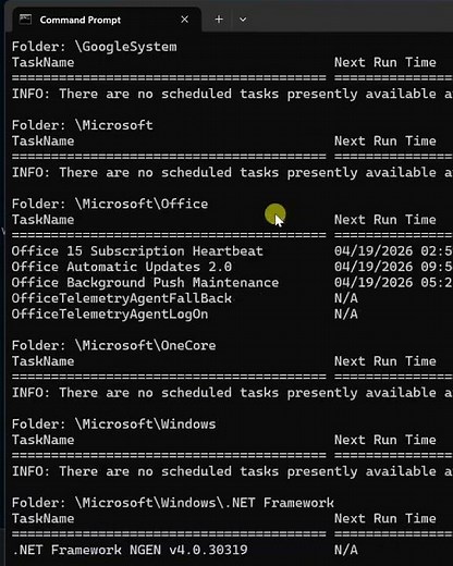 CMD Hacks | Shows all automated tasks on your PC | Command for Advanced Users