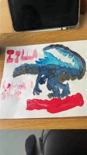 My Zilla Drawing #from#art#land I draw him with paintings and colerd with paint#edit ￼￼￼