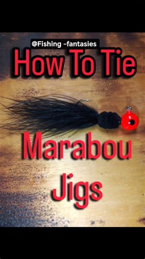 The Marabou Jig - Basic Black Red Head #fishing #crappie jig tying #bass jig tying #trout jig tying