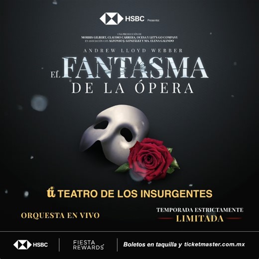 🌹 No dejes que te lo cuenten y mejor disfruta The Phantom of the Opera Mexico en vivo con una espectacular producción, actuaciones y una historia que te dejará al borde de tu asiento en el Teatro de los Insurgentes 🎭 Compra tus 🎟️🎟️ aquí 👇 https://tkmx.link/ElFantasmaDeLaOperaFB | Ticketmaster México