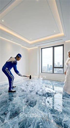 THIS FLOOR IS LITERALLY FROZEN! 😱 Infinity Arctic Ice Pool Epoxy Floor ❄️