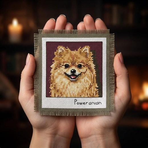 Pomeranian Dog Cross Stitch Pattern - Portrait PDF - Etsy