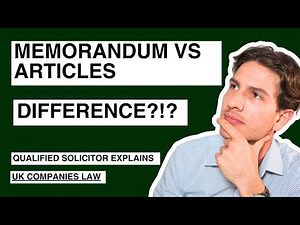 Difference Between Memorandum of Association and Articles of Association