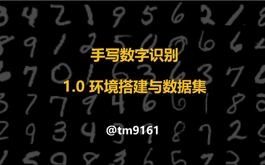 手写数字识别 1.0 环境搭建与数据集