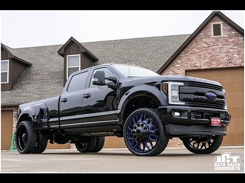 The FIRST 2017 F350 King ranch dually on TWENTY EIGHTS with mudding tire!!