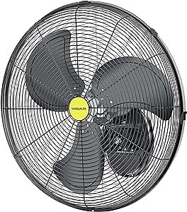VAGKRI Wall Mount Fan, 20 Inch High Velocity Metal Oscillating Fan, 3 Speeds, 5300CFM Industrial Wall Fan for Home Office Patio Garage Factory Greenhouse Warehouse Farm