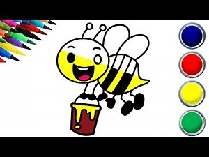 🐝 Cute Honey Bee Drawing for Kids | Easy Step by Step Tutorial 🎨