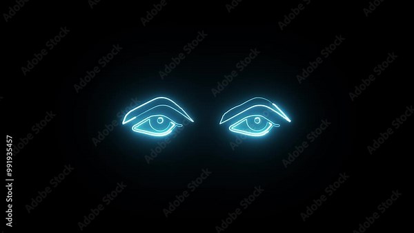 Both Eyes Icon. Illustration of Two Eyes with Opened Lids. Visual Representation of Observation and Awareness on Transparent Background
