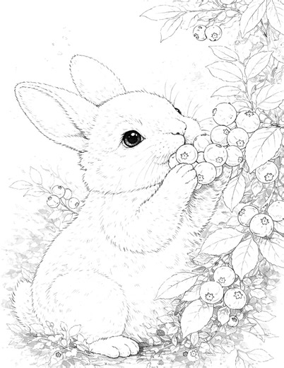 Bunny Coloring Page Collection, Cute Bunny Coloring Book, 10 Printable Rabbit Coloring Pages, Sweet Woodland Bunnies, Instant PDF Download - Etsy UK