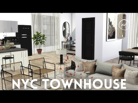 MODERN NEW YORK TOWNHOUSE || Sims 4 || CC SPEED BUILD + CC List