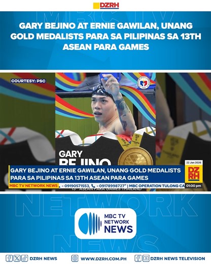 Gary Bejino at Ernie Gawilan, unang gold medalists para sa Pilipinas sa 13th ASEAN Para Games #MBCTVNetworkNews #MBCTVSports | DZRH News Television