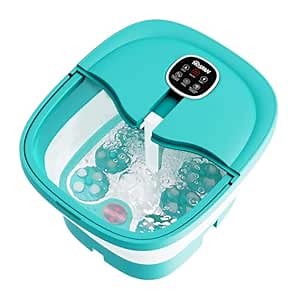 HOSPAN Collapsible Foot Spa Electric Rotary Massage, Foot Bath with Heat, Bubble, Remote, and 24 Motorized Shiatsu Massage Balls. Pedicure Foot Spa for Feet Stress Relief - FS02A
