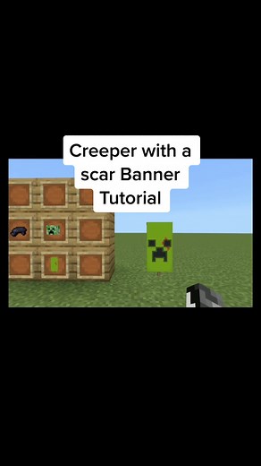 Creeper with a scar Banner Tutorial #AwesomeKiyan #Creeper #Scar #Banner #Tutorial #CraftingTable #Craften #Design #ForYou #FY #Minecraft #Viral #TikTok