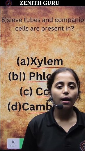 sieve tubes and companion cells | Class 9 S 030 | Biology | By Shubhangi Ma'am #zenithguru #viral