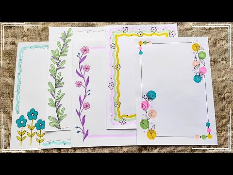 5 Easy & Simple Border Design ideas for Notebooks / Projects / Assignments / Front & Cover Page