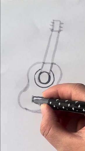 how to draw a guitar from number 5️⃣🎸🔥 #drawing #drawing4kids #art