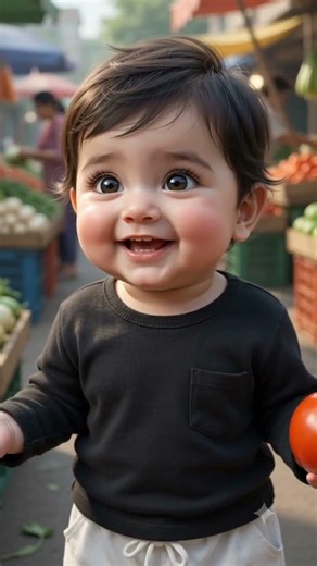 Cute Baby Exploring Fruit Market 🍎🥰 | Adorable Baby Moments | Viral Shorts #shorts