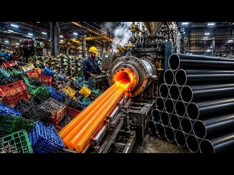 Inside Recycling Factory – How Millions of Waste Plastic Crates Are Converted Into PET Pipes