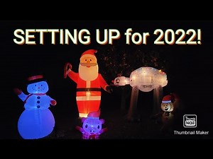 Setting Up My 2022 Christmas Inflatables! Layout and Stand-up!