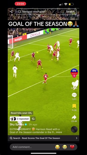 Harrison Reed's Incredible Goal Against Liverpool