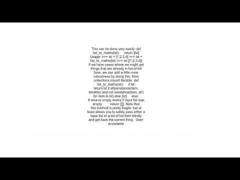 Convert list to matrix python