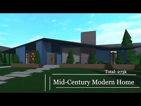 || Mid-Century Modern Home || Roblox Bloxburg Speed Build || Exterior ||