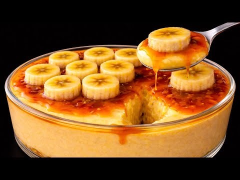 ❗Only milk and banana! Quick dessert in 5 minutes - without oven, flour and gelatin!