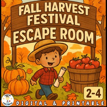 Fall Harvest Escape Room | Google Forms Reading Activity (Grades 2–4)  printable