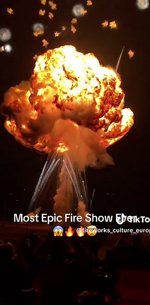 Huge Fireball during Fireworks Show #fireball #gasoline #fireworks #4thofjuly #foryou #explosion #epic